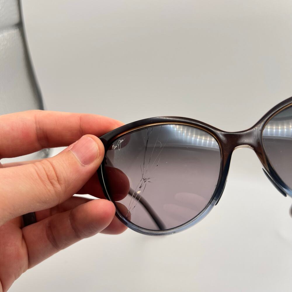 Maui Jim Olu Olu MJ537-01F Sunglasses Brown Blue READ DESC 57-17 - Picture 6 of 11